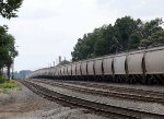 Train 52W stretches from Pomona tower beyond the signals at Aycock